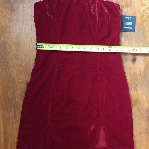 Lulus Rhinestone Strappy Back Velvet Mini Dress in Burgundy Size Small - Picture 11 of 11
